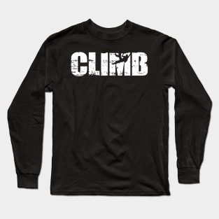 Distressed Look Climbing Gift For Climbers Long Sleeve T-Shirt